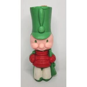 Vintage Holly Brights Toy Soldier Christmas Holiday Candle 5.5" SKU H113